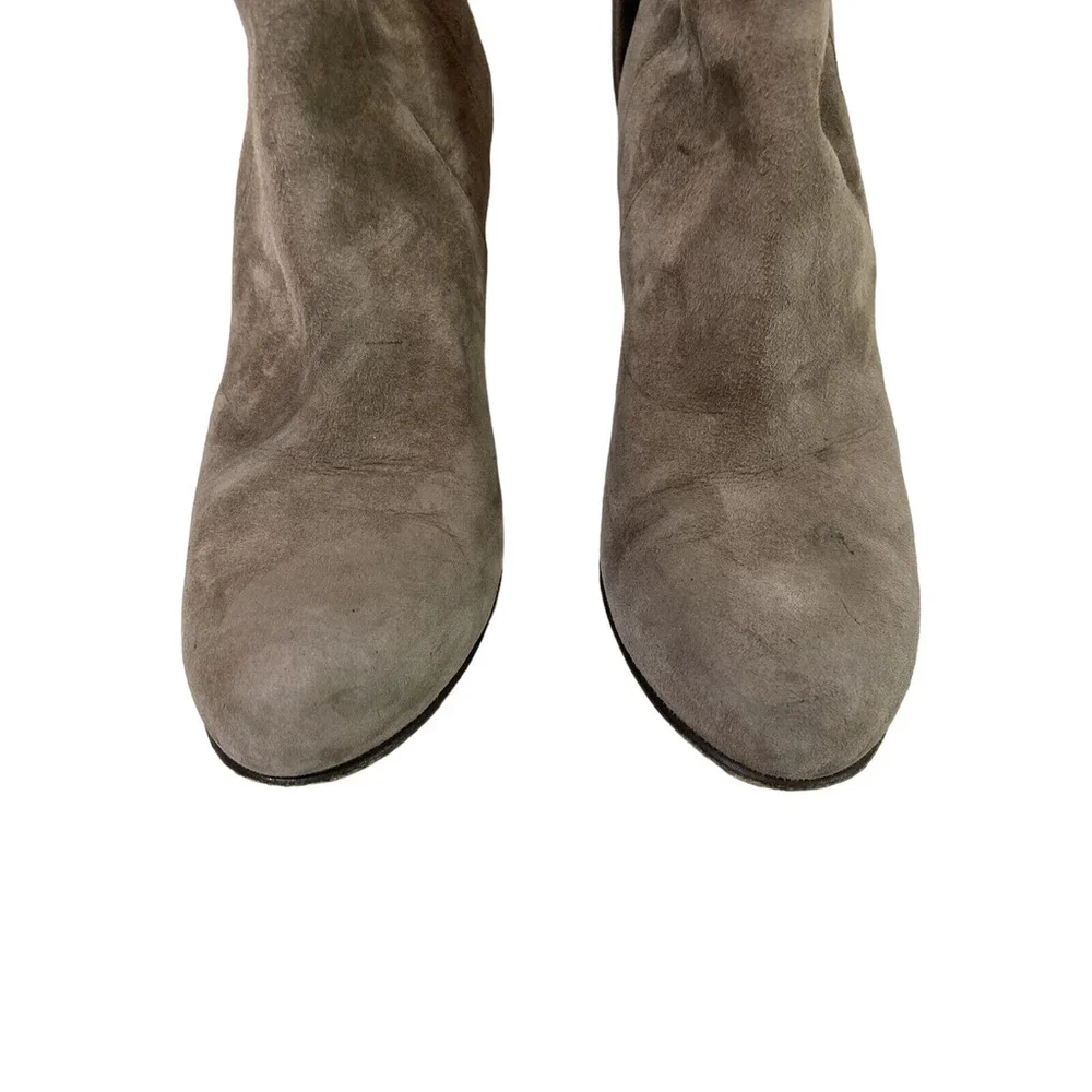Jimmy Choo Malene 85 Suede Knotted Pull On Bootie In Stone EU 36.5 US 6